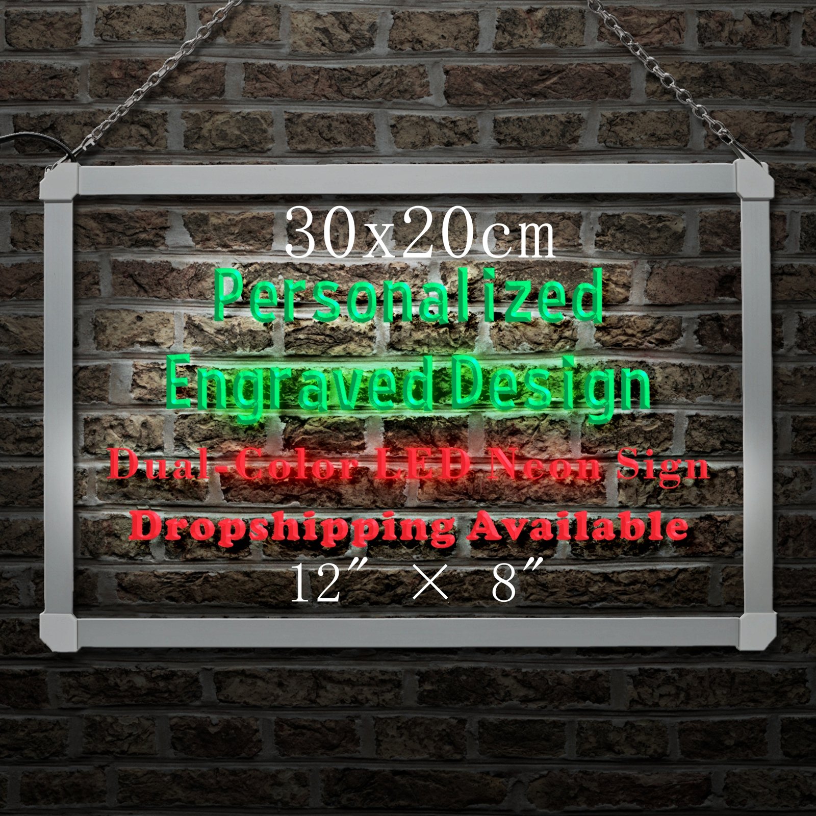 30x20cm Custom Dual-Color Control LED Neon Sign, Wall Art Decor for Wedding, Party & Home