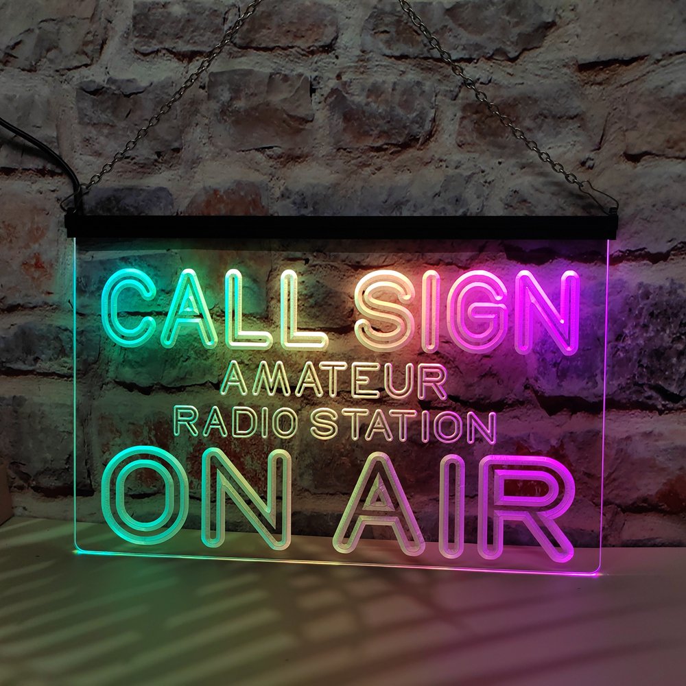 Custom Call Sign Amateur Radio Station ON AIR LED Neon Sign-3D Carving Wall Art for Home,Room,Bedroom,Office,Farmhouse Decor
