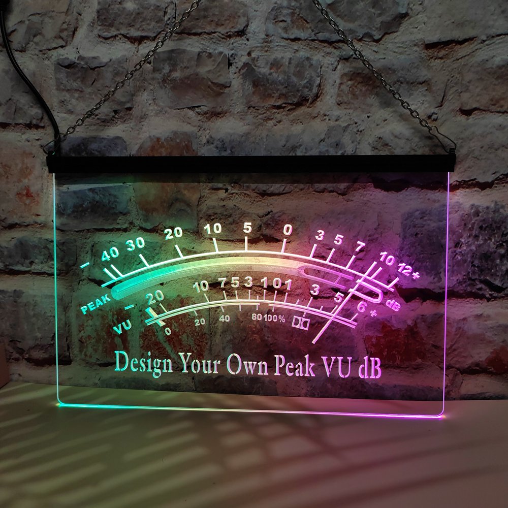 Design Your Own VU dB Custom LED Neon Sign-3D Carving Wall Art for Home,Room,Bedroom,Office,Farmhouse Decor