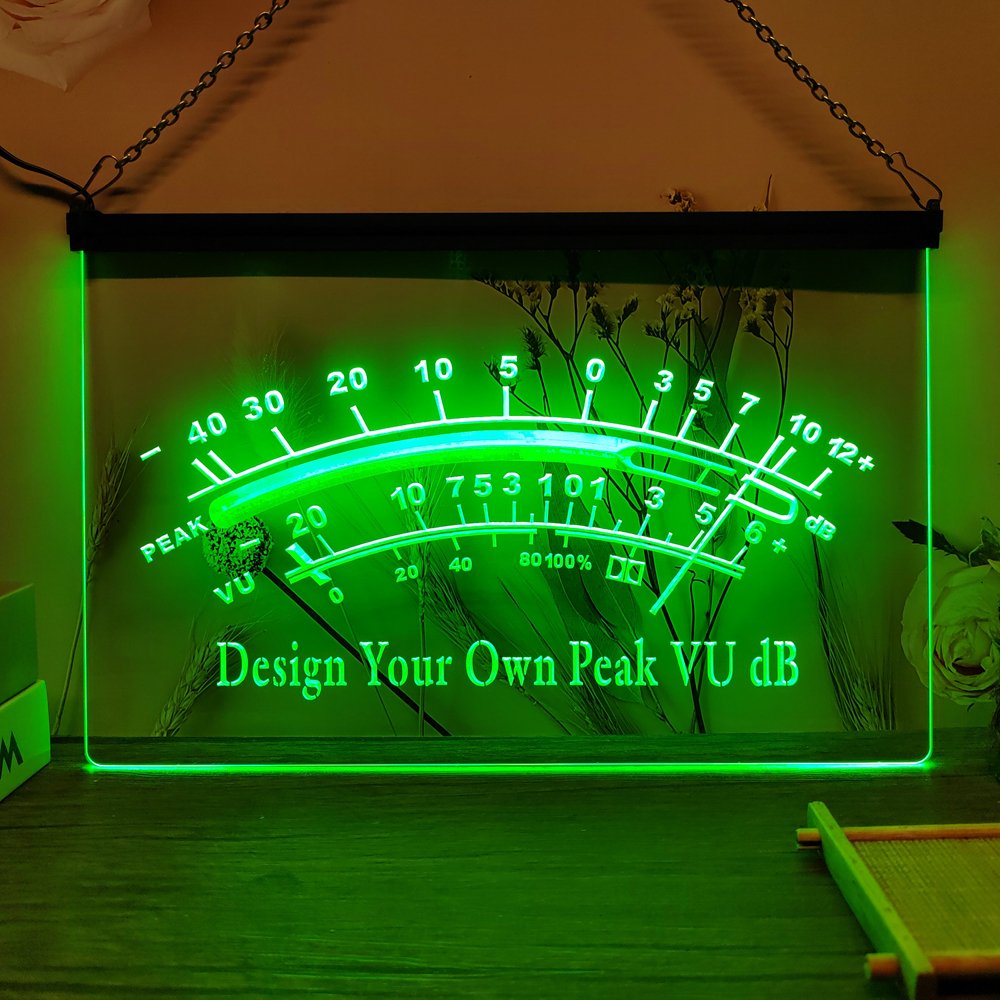 Design Your Own VU dB Custom LED Neon Sign-3D Carving Wall Art for Home,Room,Bedroom,Office,Farmhouse Decor